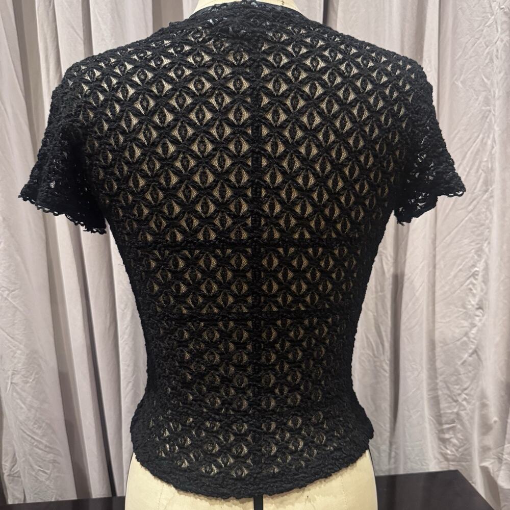Ann Ferriday VTG Snowflake Lace Top S - Picture 3 of 5